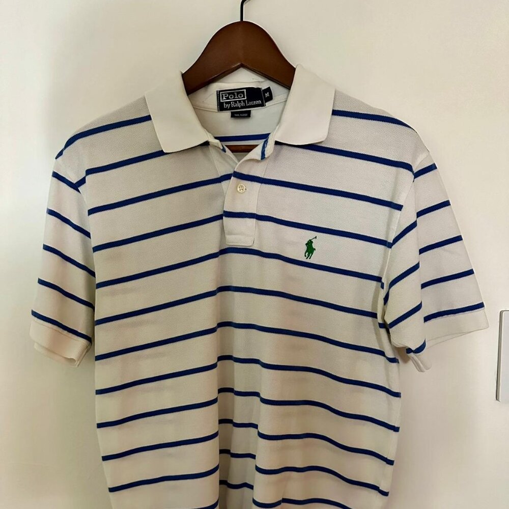 White striped Polo - Men's M - Polo by Ralph Lauren